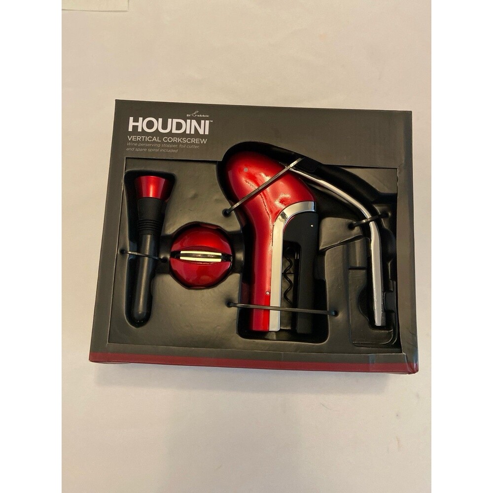 Houdini Vertical Corkscrew Set w/ Foil Cutter, Red/Black (W2205T)